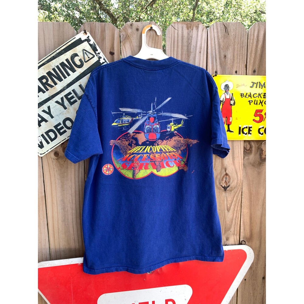 Vintage 90s Helicopter Accessory Service Tshirt  Size L by Lee